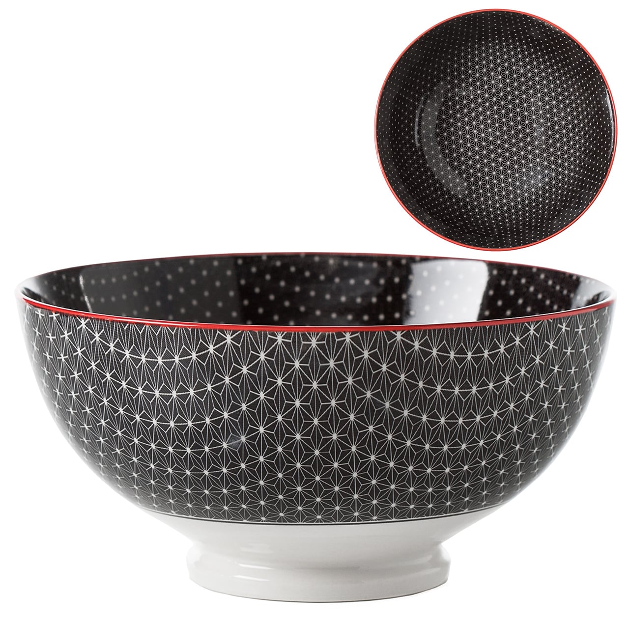 Kiri Porcelain Bowls - Black Star Outline | alvaluz.com