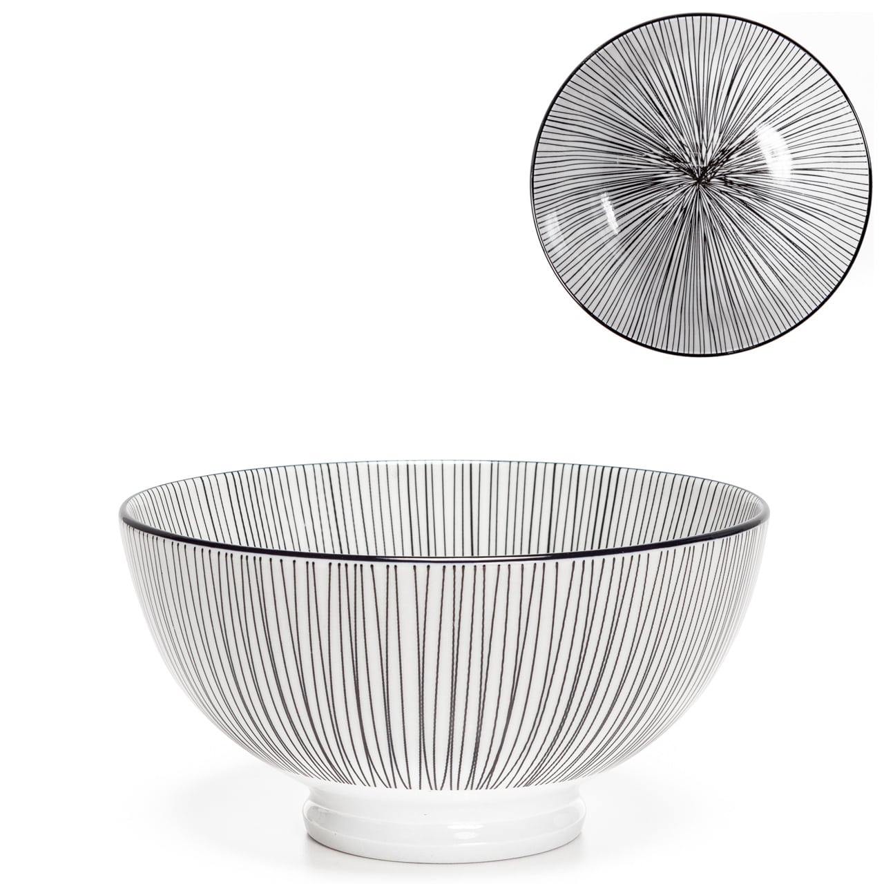 Kiri Porcelain Bowls - Black Line | alvaluz.com