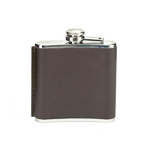 BA61-S Leather Hip Flask 6 oz | alvaluz.com