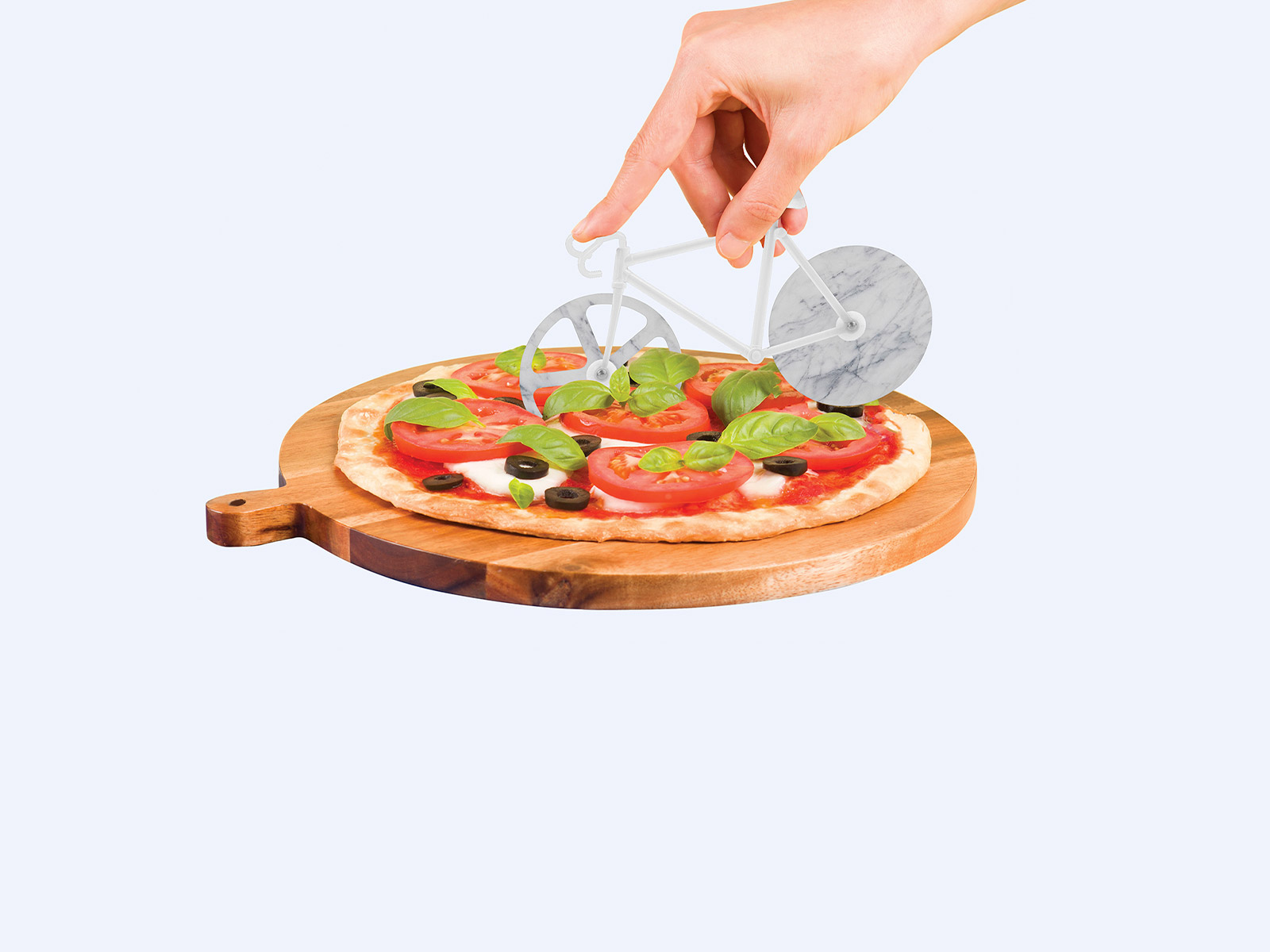 DOIY Fixie Pizza Cutter Marble | alvaluz.com
