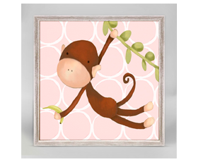 Hanging Monkey pink (15x15cm) | alvaluz.com