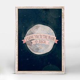 I love you to the moon pink (14x18 cm) | alvaluz.com
