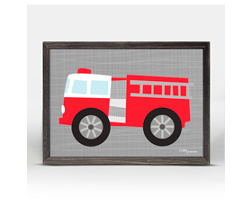 Ways to Wheel - little red fire engine (15x15cm) | alvaluz.com